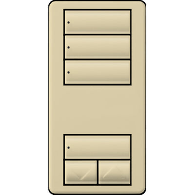 Lutron seeTouch LED+ Wall Keypad, Works with RA3 Systems, 3 Scene with 1 Raise/Lower, Neutral Required, 120V, RRD-W3S-IV, Ivory