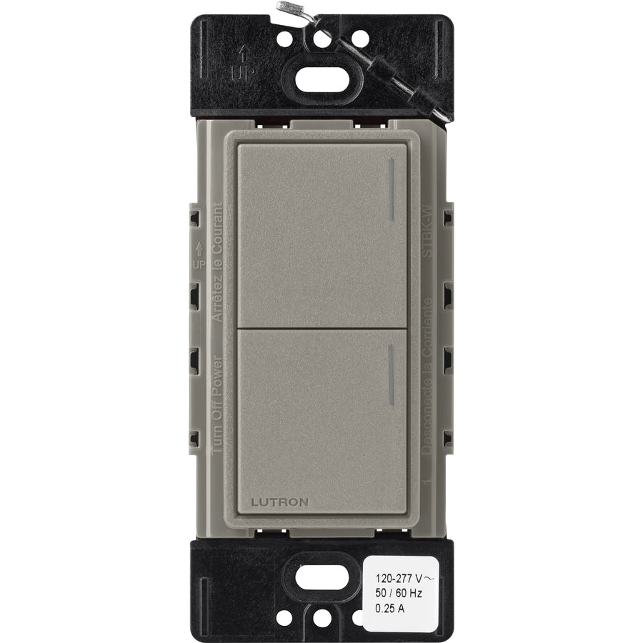 Lutron RadioRA 3 Sunnata RF Hybrid 2-Button Keypad, 120-277V, Cobble Stone, RRST-HN2B-CS