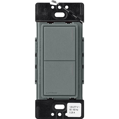 Lutron RadioRA 3 Sunnata RF Hybrid 2-Button Keypad, 120-277V, Slate, RRST-HN2B-SL