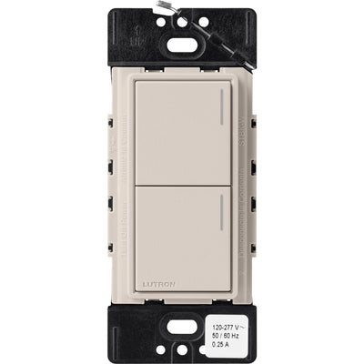 Lutron RadioRA 3 Sunnata RF Hybrid 2-Button Keypad, 120-277V, Taupe, RRST-HN2B-TP