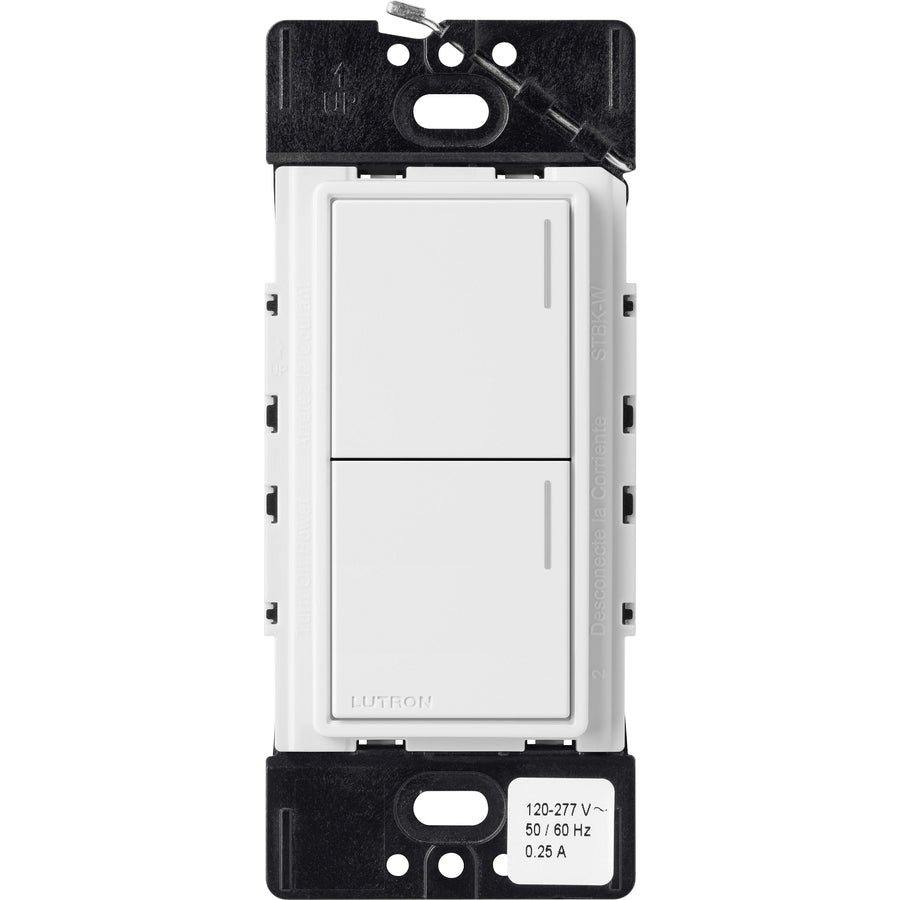 Lutron RadioRA 3 Sunnata RF Hybrid 2-Button Keypad, 120-277V, White, RRST-HN2B-WH