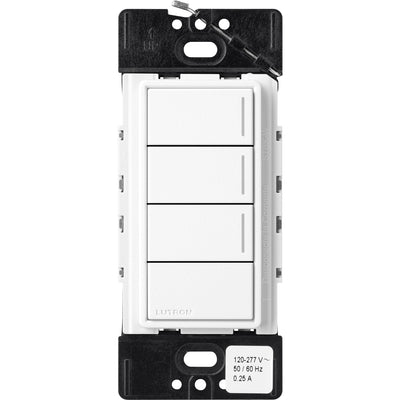 Lutron RadioRA 3 Sunnata RF Hybrid 3-Button Keypad, Raise/Lower, 120-277V, Brilliant White, RRST-HN3RL-BW
