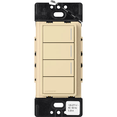 Lutron RadioRA 3 Sunnata RF Hybrid 3-Button Keypad, Raise/Lower, 120-277V, Ivory, RRST-HN3RL-IV