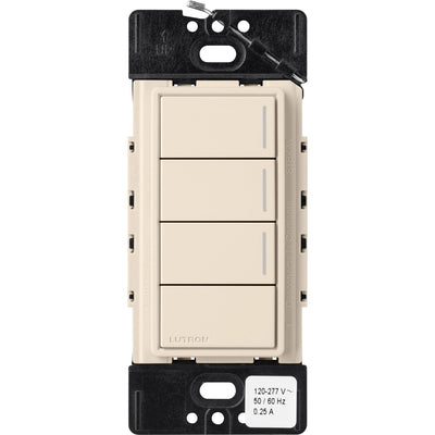 Lutron RadioRA 3 Sunnata RF Hybrid 3-Button Keypad, Raise/Lower, 120-277V, Light Almond, RRST-HN3RL-LA