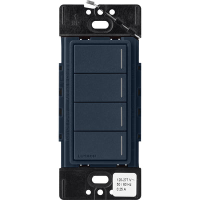 Lutron RadioRA 3 Sunnata RF Hybrid 4-Button Keypad, 120-277V, Deep Sea, RRST-HN4B-DE