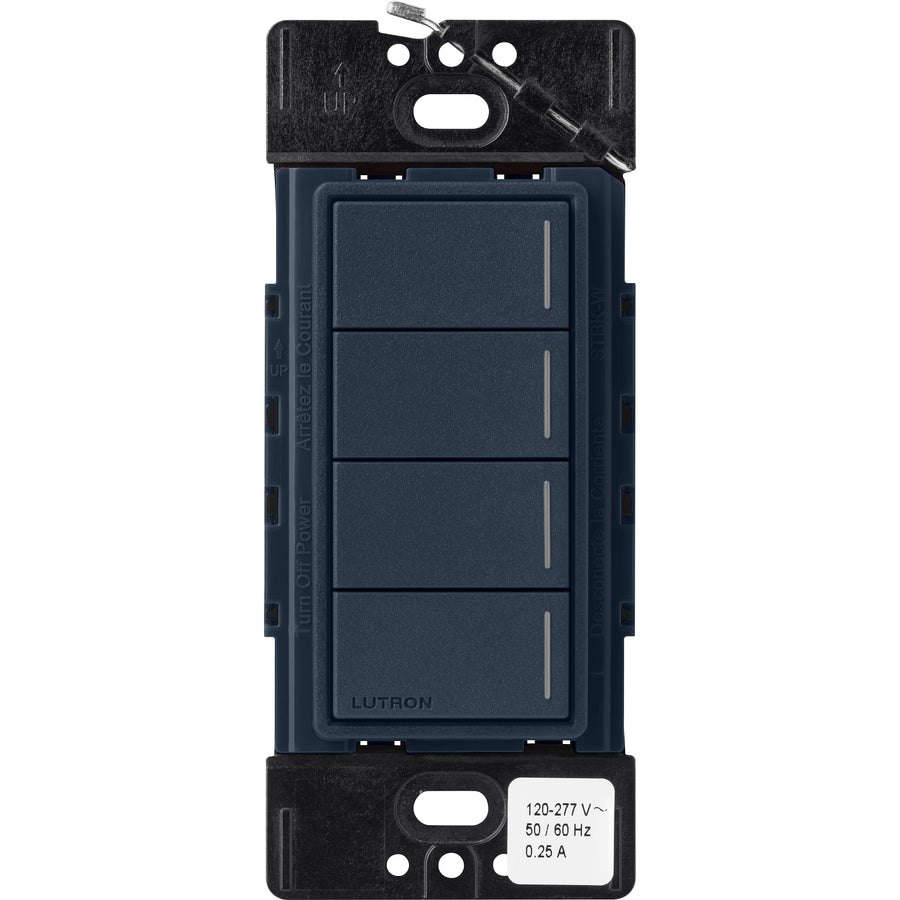 Lutron RadioRA 3 Sunnata RF Hybrid 4-Button Keypad, 120-277V, Deep Sea, RRST-HN4B-DE