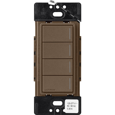 Lutron RadioRA 3 Sunnata RF Hybrid 4-Button Keypad, 120-277V, Espresso, RRST-HN4B-EP