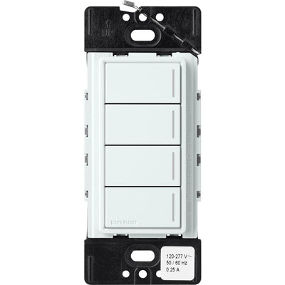 Lutron RadioRA 3 Sunnata RF Hybrid 4-Button Keypad, 120-277V, Glacier White, RRST-HN4B-GL