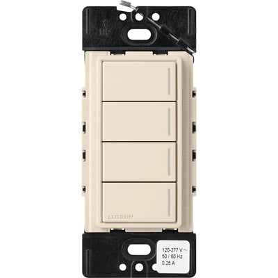 Lutron RadioRA 3 Sunnata RF Hybrid 4-Button Keypad, 120-277V, Light Almond, RRST-HN4B-LA