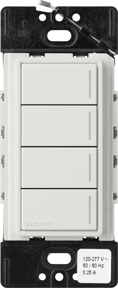 Lutron RadioRA 3 Sunnata RF Hybrid 4-Button Keypad, 120-277V, Lunar Gray, RRST-HN4B-LG