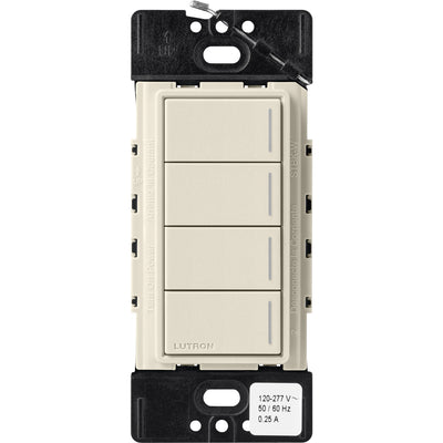 Lutron RadioRA 3 Sunnata RF Hybrid 4-Button Keypad, 150W LED, Pumice, RRST-HN4B-PM