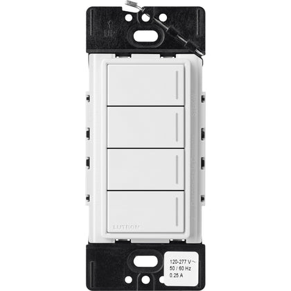 Lutron RadioRA 3 Sunnata RF Hybrid 4-Button Keypad, 120-277V, White, RRST-HN4B-WH