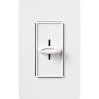 Lutron Skylark Slide-to-Off Dimmer, 1000W, Incandescent/Halogen, 120V, White, S-1000-WH