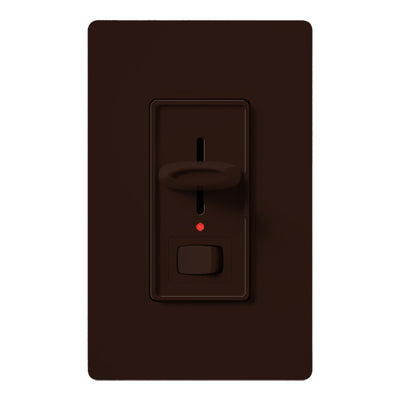 Lutron Skylark Dimmer, 1000W, Preset, Locator Light, Brown, S-10PNL-BR