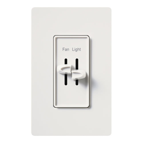 Lutron Skylark Dual Fan/Light Control, 300W, 120V, Fully Variable, White, S2-LF-WH