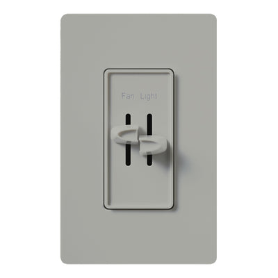 Lutron Skylark Quiet Fan/Light Control, 300W, 3-Speed, 120V, Gray, S2-LFSQ-GR