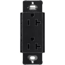 Lutron Claro Duplex Outlet, 20A, Midnight, SCR-20-MN