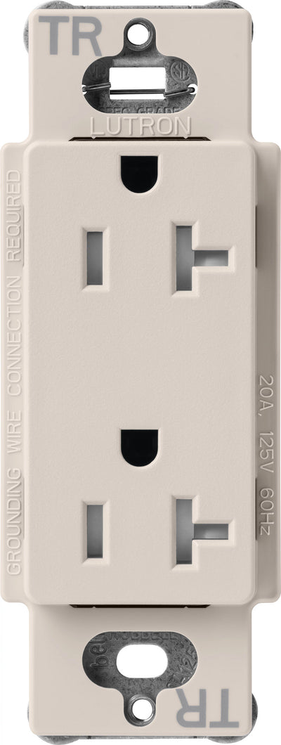 Lutron Claro Tamper-Resistant Duplex Receptacle, 20A, 125V, Taupe, SCRS-20-TR-TP