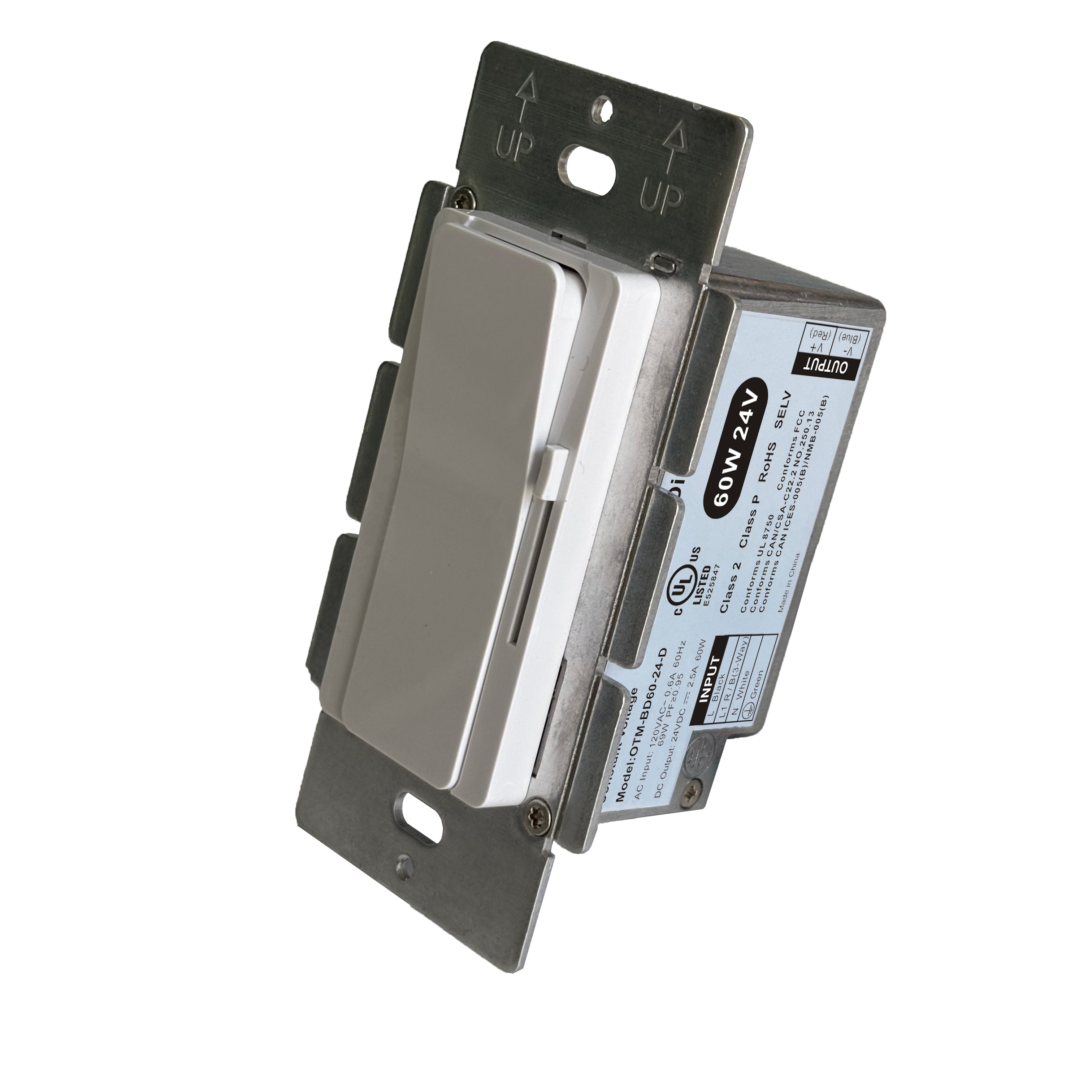 Select 60 Watts LED Decora Dimmer with Built-in 120V Input 24V DC Output Driver Class 2