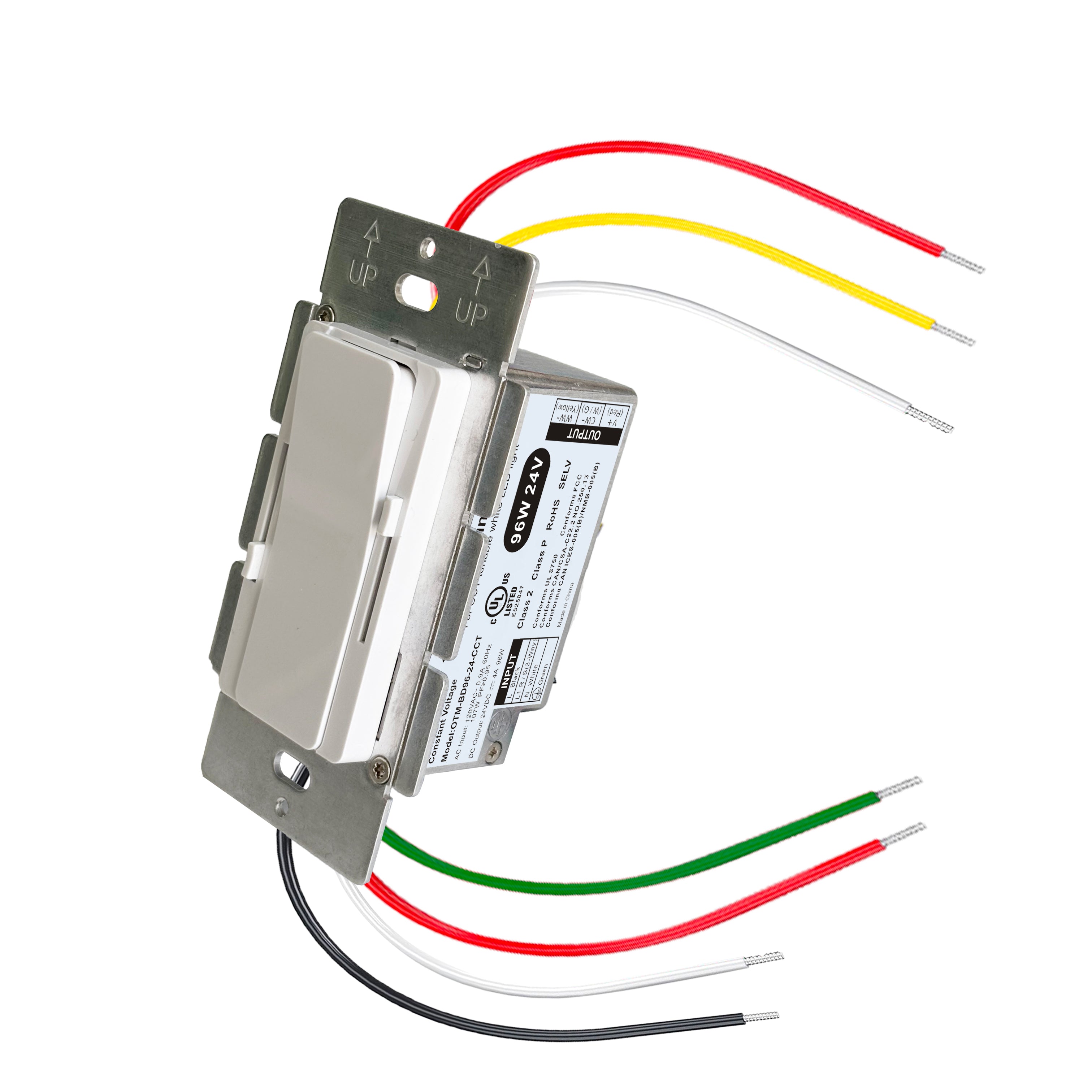 Select 96 Watts LED Decora Dimmer Tunable White CCT with Built-in 120V Input 24V DC Output Driver Class 2