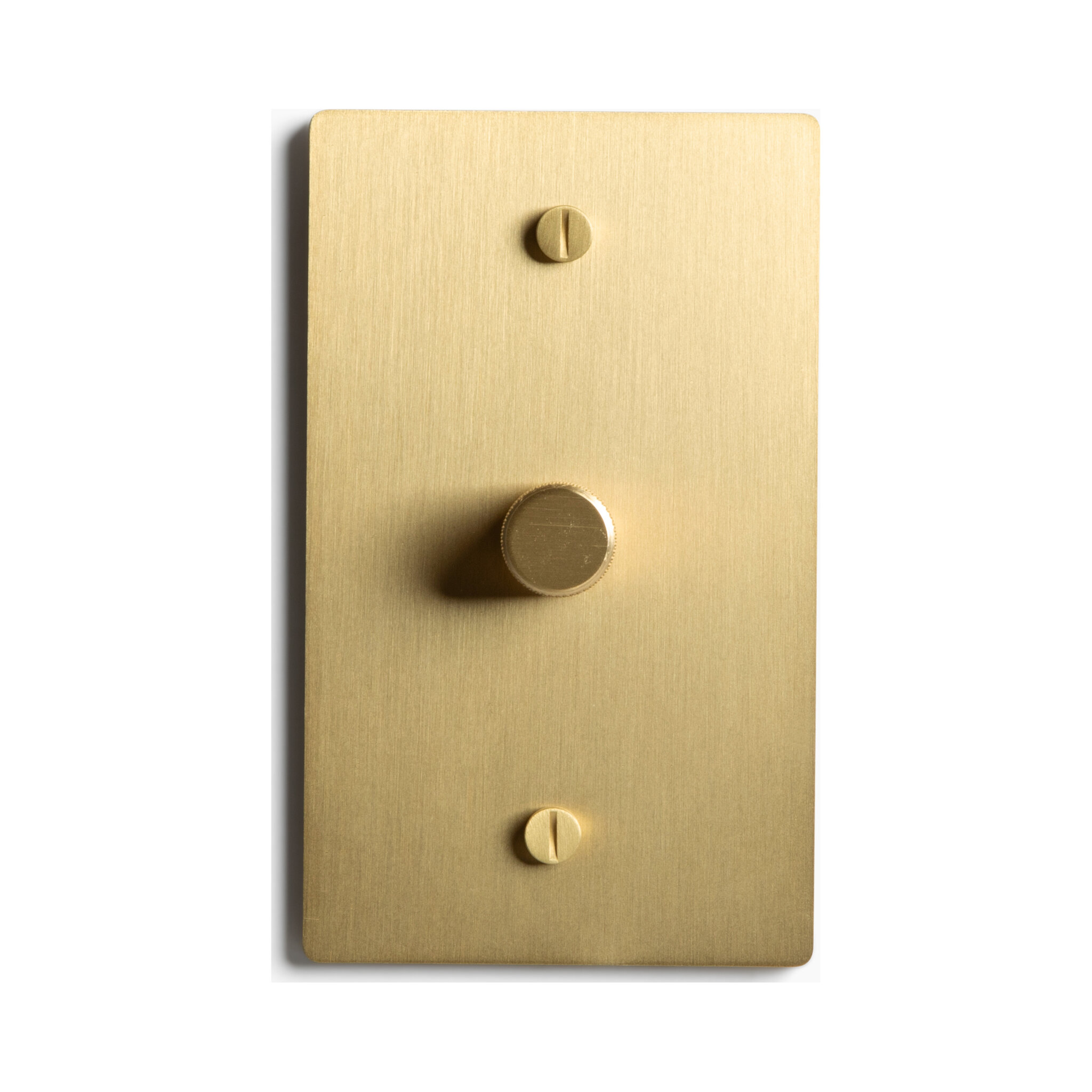 Select Lighting Satin Solid Brass Rotary Dimmer Switch, 15A 120V AC Wall Mount, TRIAC/Leading Edge 1-Way Compatible, Dimmable LED Light Control with Knob, Faceplate & Dimming Module