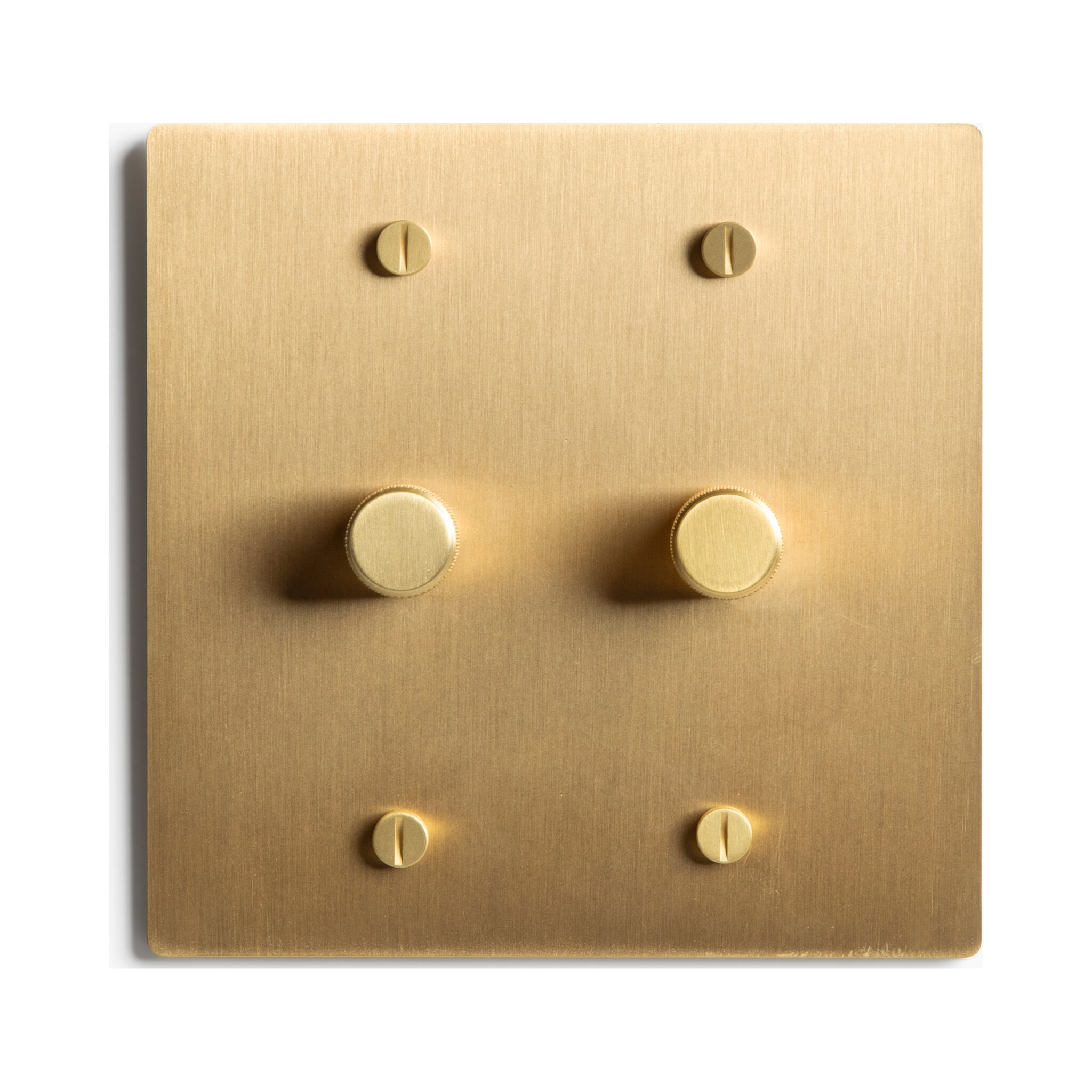 Select Lighting Satin Solid Brass Rotary Dimmer Switch, 15A 120V AC Wall Mount, TRIAC/Leading Edge 1-Way Compatible, Dimmable LED Light Control with Knob, Faceplate & Dimming Module
