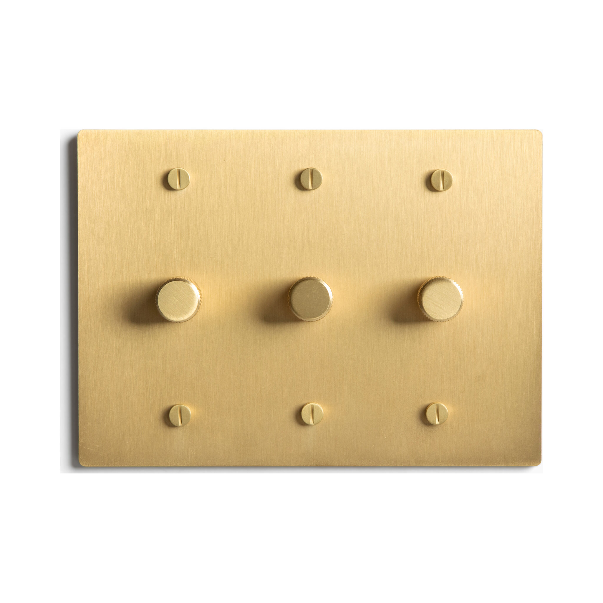 Select Lighting Satin Solid Brass Rotary Dimmer Switch, 15A 120V AC Wall Mount, TRIAC/Leading Edge 1-Way Compatible, Dimmable LED Light Control with Knob, Faceplate & Dimming Module