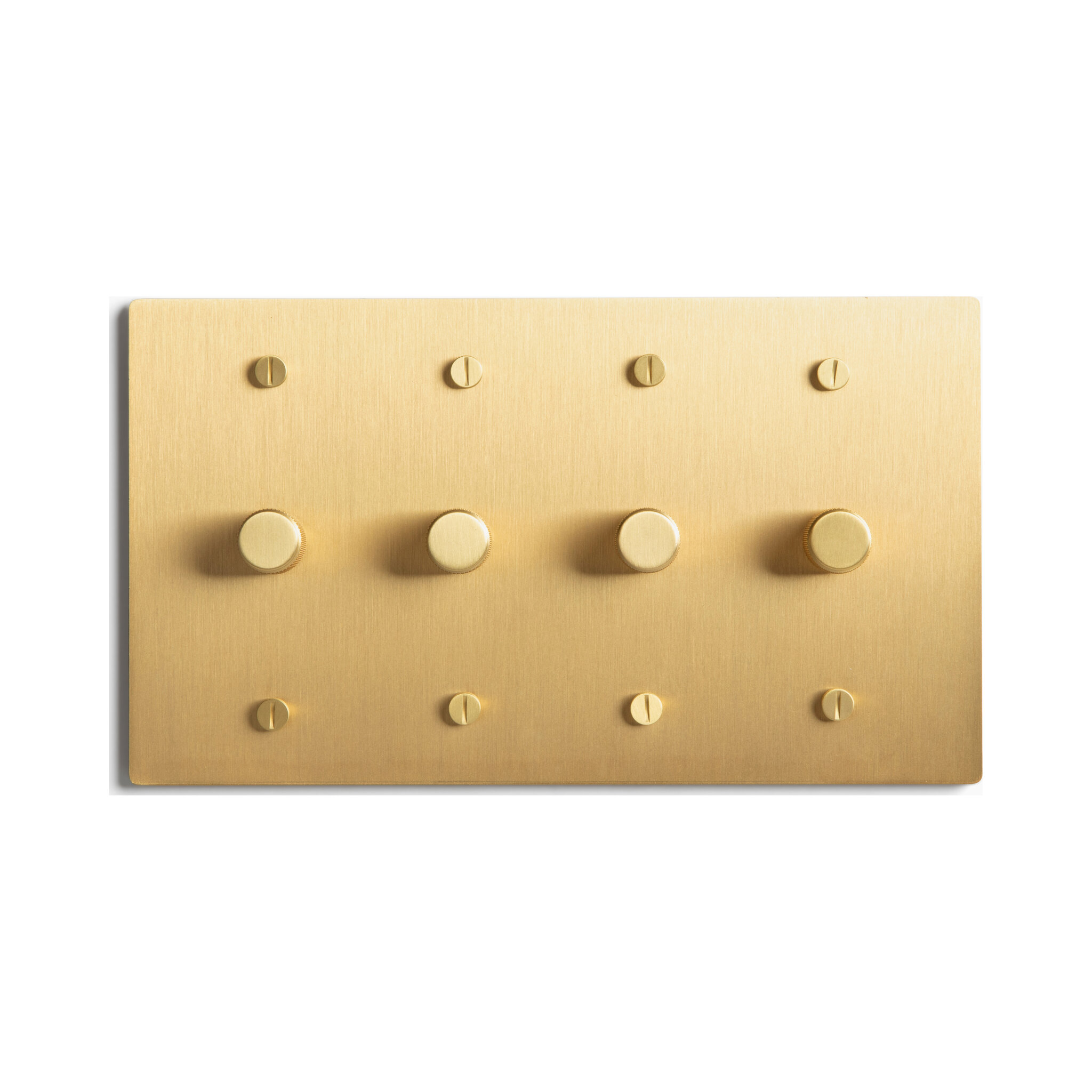 Select Lighting Satin Solid Brass Rotary Dimmer Switch, 15A 120V AC Wall Mount, TRIAC/Leading Edge 1-Way Compatible, Dimmable LED Light Control with Knob, Faceplate & Dimming Module