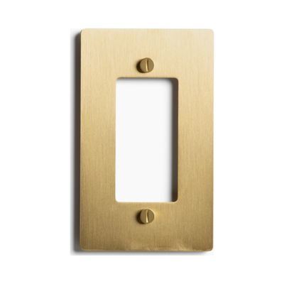 Satin Brass Wall Plate, Electrical Receptacle Wall Outlet Faceplate, GFI/Rocker Decorator Light Switch Cover