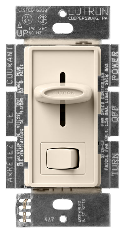 Lutron Skylark Quiet Dual Light/Fan Control, 360W Light, 1.5A Fan, 120V, Light Almond, SFSQ-LF-LA
