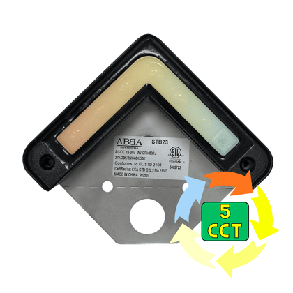ABBA Lighting STB23 L-Shape Edge Light, 3W, 12–24V, CCT Selectable, Matte Black, STB23