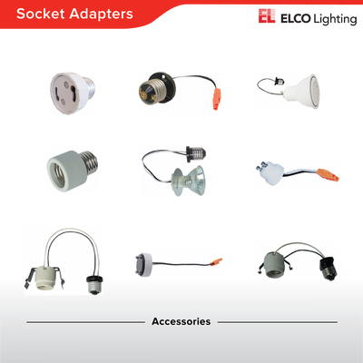 Elco Lighting Socket Adapter, MR16, 6" Leads, PSA33
