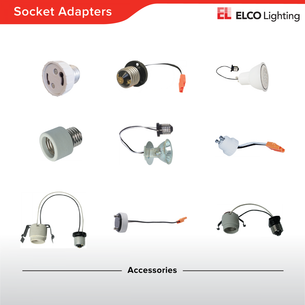 Elco Lighting Socket Adapter, MR16, 6" Leads, PSA21