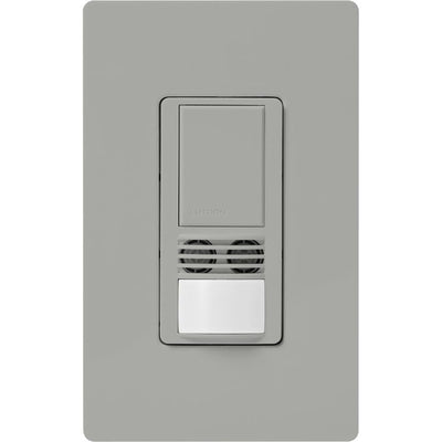 Lutron Maestro Dual Technology Vacancy Sensor Switch, XCT Technology, 180° Coverage, Gray, WMS-A102-V-GR