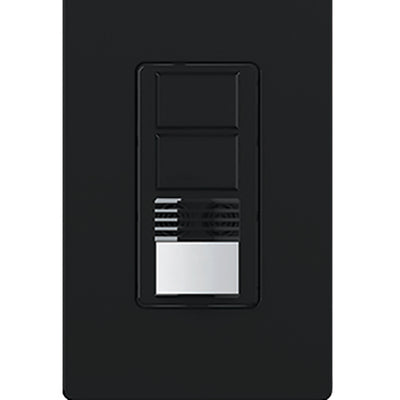 Lutron Maestro Dual Technology Occupancy Sensor Switch, 2-Circuit, 180°, Black, WMS-B202-BL
