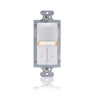 Wattstopper Dual Relay Wall Switch Vacancy Sensor with Nightlight, 600W, White, CS-350-N-W