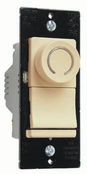Wattstopper 450W CFL/LED, 700W Incandescent Single Pole/3-Way, Preset Rotary Dimmer, Ivory, DRCL453PI