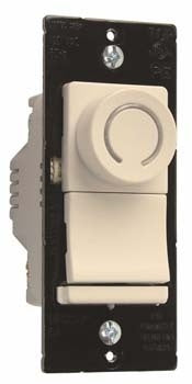 Wattstopper 450W CFL/LED, 700W Incandescent Single Pole/3-Way, Preset Rotary Dimmer, Light Almond, DRCL453PLA