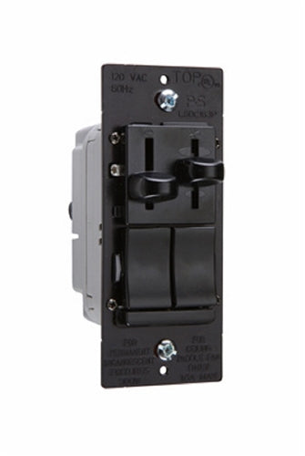 Wattstopper 300W Incandescent/ Halogen Single-Pole/3- Way, Preset Dimmer and 1.6A Fan Speed Control, Black, LSDC163PBKV