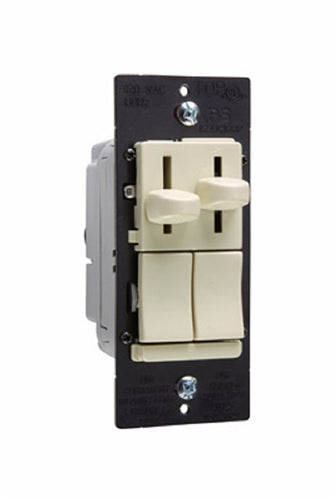 Wattstopper 300W Incandescent/ Halogen Single-Pole/3- Way, Preset Dimmer and 1.6A Fan Speed Control, Ivory, LSDC163PIV