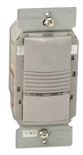 Wattstopper PIR Wall Switch Occupancy Sensor, 120/277V, Grey, PW-301-G