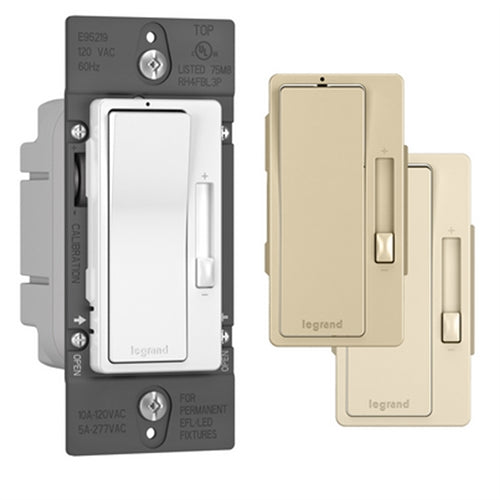 Wattstopper 0-10V LED/Fluorescent Single Pole/3-Way, Preset Dimmer, Tri Colors, RH4FBL3PTC