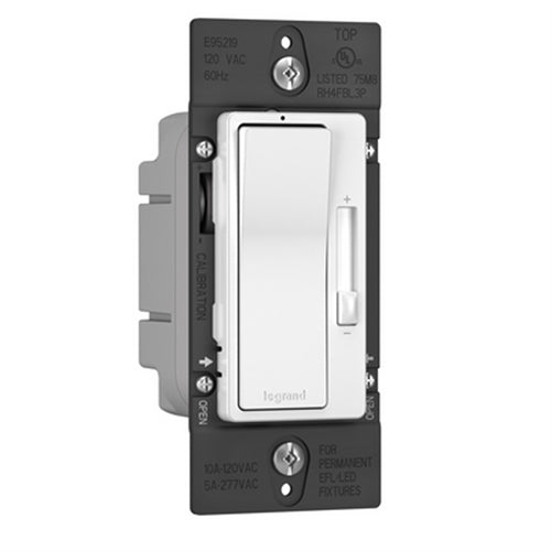 Wattstopper 0-10V LED/Fluorescent Single Pole/3-Way, Preset Dimmer, White, RH4FBL3PW