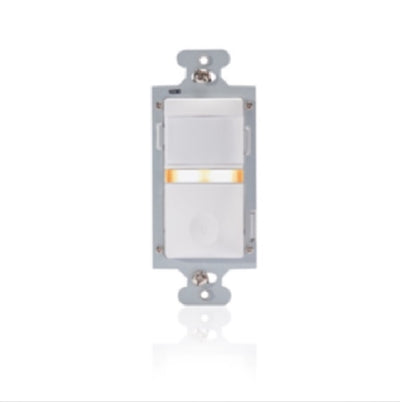 Wattstopper PIR Wall Switch Vacancy Sensor 3-Wire with Nightlight, White, RS-150BA-N-W
