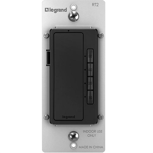 Wattstopper Radiant 0-600W 1/6 HP 4-Button Digital Timer, Black, RT2BK