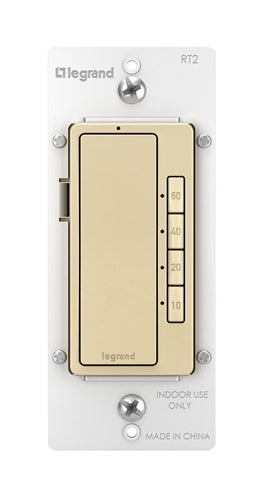Wattstopper Radiant 0-600W 1/6 HP 4-Button Digital Timer, Ivory, RT2I