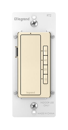 Wattstopper Radiant 0-600W 1/6 HP 4-Button Digital Timer, Light Almond, RT2LA