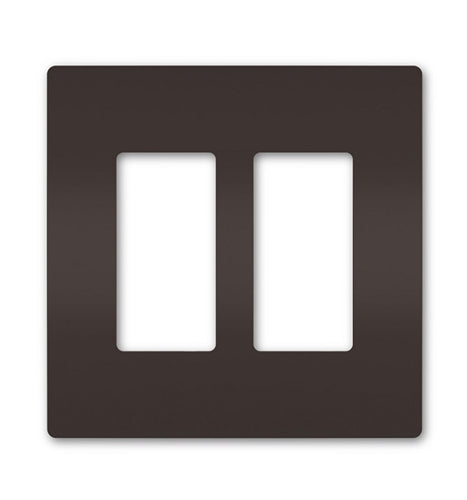 Wattstopper Radiant 2-Gang Screwless Wallplate, Brown, RWP262