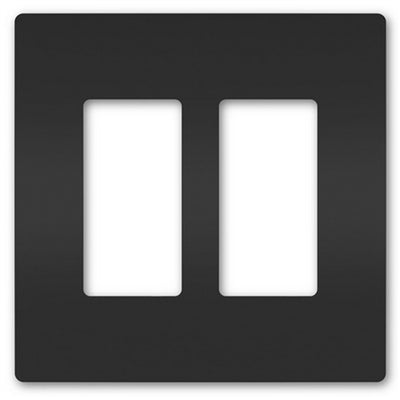 Wattstopper Radiant 2-Gang Screwless Wallplate, Black, RWP262BK