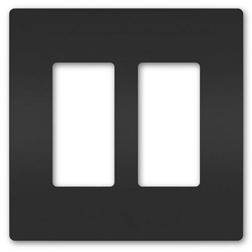 Wattstopper Radiant 2-Gang Screwless Wallplate, Black, RWP262BK
